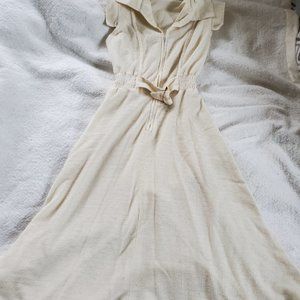 Vntg 1970's Gauzy-Type Zipper Front Dress, Sz 11